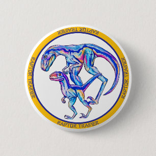 Velociraptor Cool Dinosaur Ronde Button 5,7 Cm