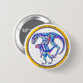 Velociraptor Cool Dinosaur Ronde Button 5,7 Cm (Voorkant /achterkant)