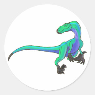Velociraptor, de Hoge Velocity Predator.Versie 3 Ronde Sticker