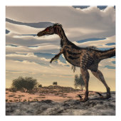 Velociraptor dinosaur - 3D rendering Perfect Poster (Voorkant)