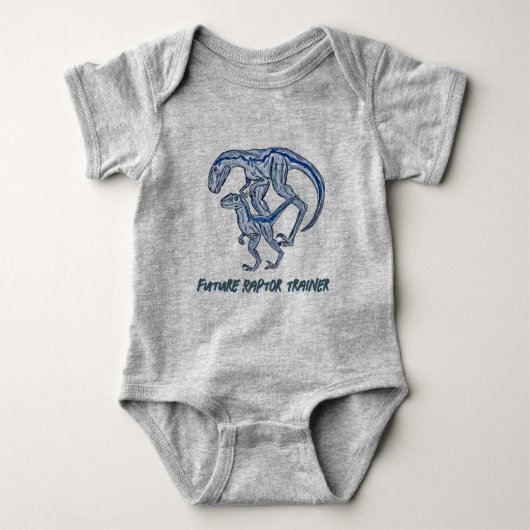Velociraptor Dinosaur Baby Unisex Raptor Romper (Voorkant)