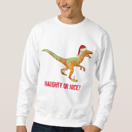 Velociraptor Dinosaur Festive Funny Raptor Slogan Trui (Voorkant)