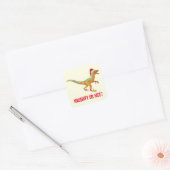 Velociraptor Dinosaur Festive Funny Raptor Slogan Vierkante Sticker (Envelop)