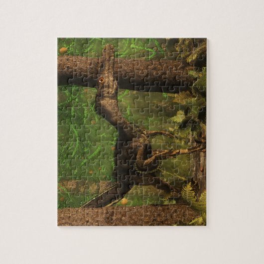 Velociraptor dinosaur in het bos legpuzzel (Verticaal)