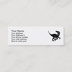Velociraptor dinosaur mini visitekaartje