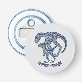 Velociraptor Dinosaur Raptor Trainer Button Flesopener
