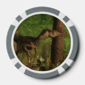 Velociraptor dinosaurus in het bos poker chips (Achterkant)