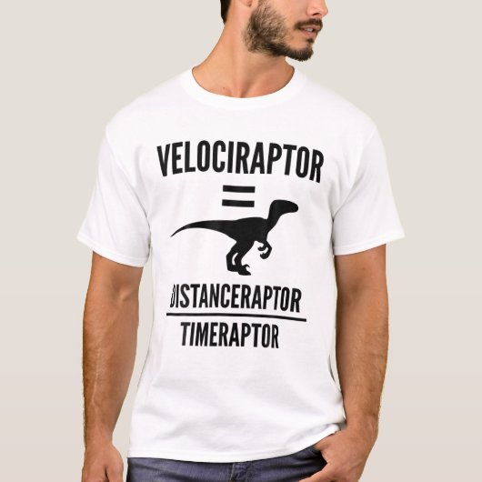 Velociraptor Distanceraptor, gedeeld door Timerapt T-shirt (Voorkant)