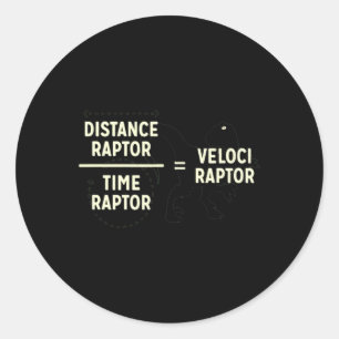 Velociraptor Distanceraptor Timeraptor Dinosaur Ma Ronde Sticker