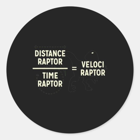 Velociraptor Distanceraptor Timeraptor Dinosaur Ma Ronde Sticker (Voorkant)