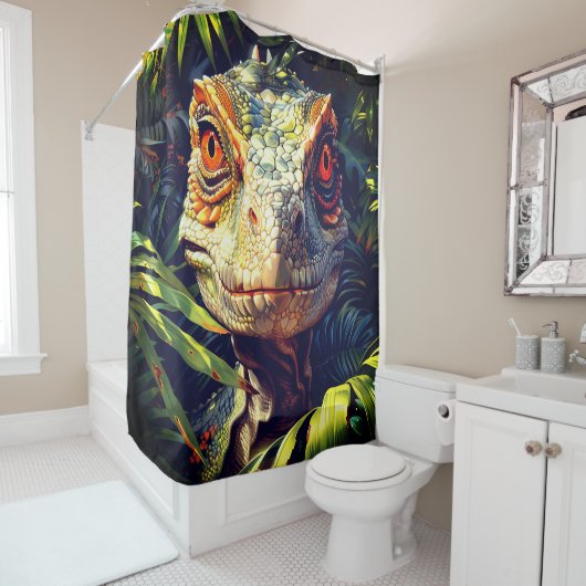 Velociraptor Douchegordijn (In situ)