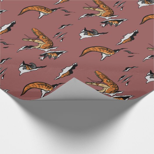 Velociraptor Escape Cadeaupapier (Hoek)