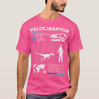 Velociraptor Fact Sheet Dinosaurus Feiten T-shirt