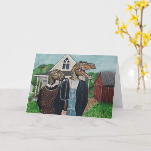 Velociraptor Gothic Kaart (Gele Bloem)