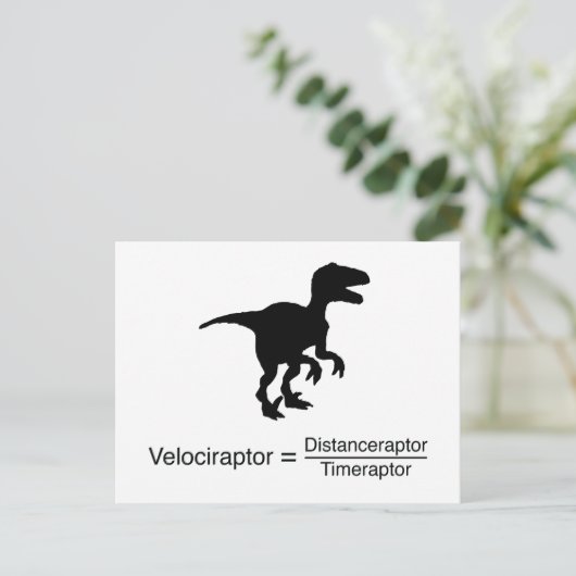 velociraptor grappige wetenschap briefkaart (Staand voorkant)