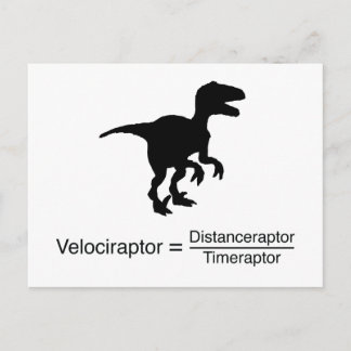 velociraptor grappige wetenschap briefkaart