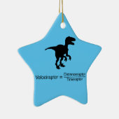 velociraptor grappige wetenschap keramisch ornament (Rechts)