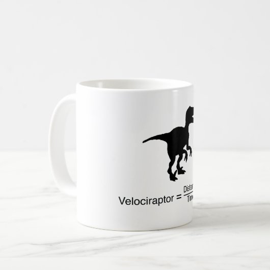 velociraptor grappige wetenschap koffiemok (Voorkant links)
