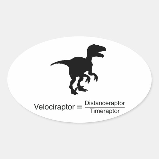 velociraptor grappige wetenschap ovale sticker (Voorkant)