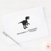 velociraptor grappige wetenschap ovale sticker (Envelop)