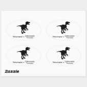 velociraptor grappige wetenschap ovale sticker (Vel)