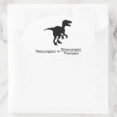 velociraptor grappige wetenschap ovale sticker (Tas)