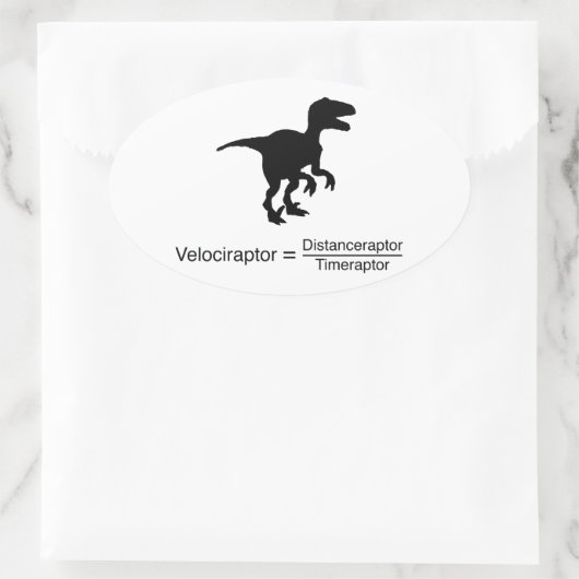 velociraptor grappige wetenschap ovale sticker (Tas)