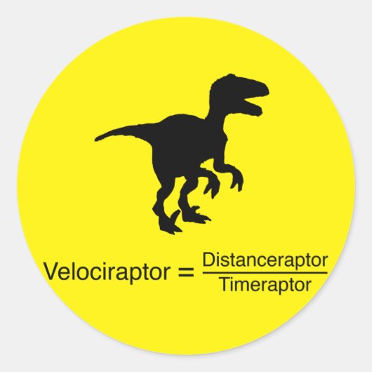 velociraptor grappige wetenschap ronde sticker (Voorkant)