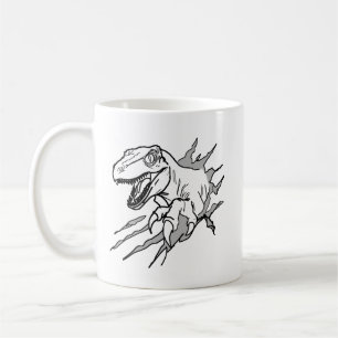 Velociraptor Klauw Metaal Lijn Kunst Niet Beheerst Koffiemok