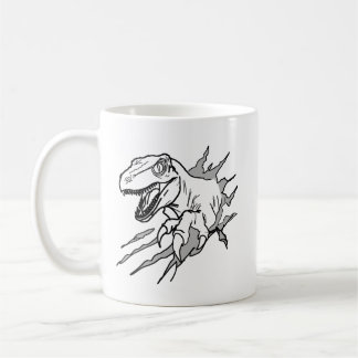 Velociraptor Klauw Metaal Lijn Kunst Niet Beheerst Koffiemok