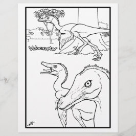 Velociraptor - Kleurplaat.