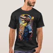 Velociraptor Rap Star T-shirt ontwerp (Voorkant)