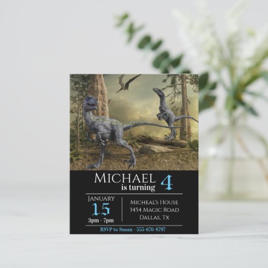 Velociraptor Raptor Birthday (Staand voorkant)