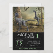 Velociraptor Raptor Birthday Party Kaart (Voorkant)