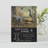 Velociraptor Raptor Birthday Party Kaart (Staand voorkant)