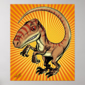 Velociraptor Raptor Dinosaur door Marco D Carillo Poster (Voorkant)
