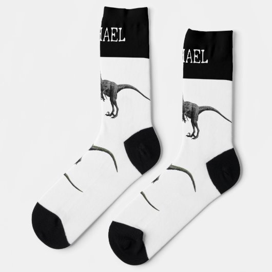 Velociraptor Raptor Dinosaur gepersonaliseerde naa Sokken (Links)