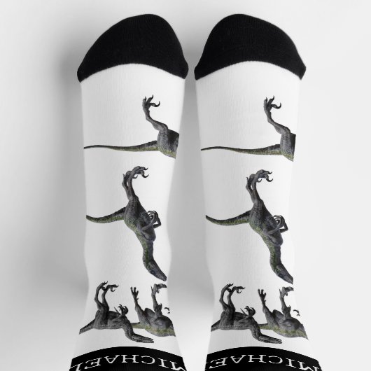 Velociraptor Raptor Dinosaur gepersonaliseerde naa Sokken (Top)