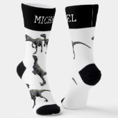 Velociraptor Raptor Dinosaur gepersonaliseerde naa Sokken (Gebogen)