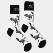 Velociraptor Raptor Dinosaur persoonlijke naam Sokken (Rechts)