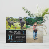 Velociraptor Raptor Foto Birthday Kaart (Staand voorkant)