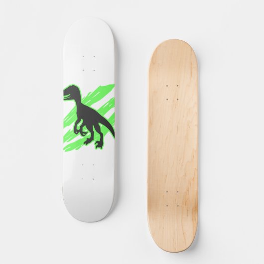 Velociraptor silhouette - Kies achtergrondkleur Persoonlijk Skateboard (Voorkant)