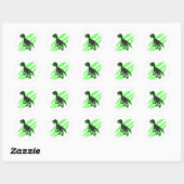 Velociraptor silhouette - Kies achtergrondkleur Ronde Sticker (Vel)