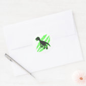 Velociraptor silhouette - Kies achtergrondkleur Ronde Sticker (Envelop)