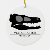 Velociraptor Skull Keramisch Ornament (Voorkant)