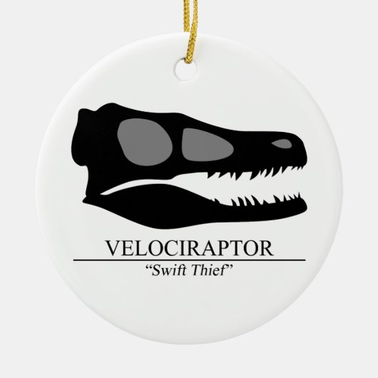 Velociraptor Skull Keramisch Ornament (Voorkant)