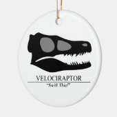Velociraptor Skull Keramisch Ornament (Links)