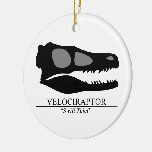 Velociraptor Skull Keramisch Ornament (Links)