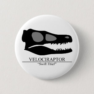Velociraptor Skull Ronde Button 5,7 Cm