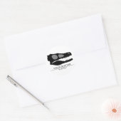 Velociraptor Skull Ronde Sticker (Envelop)